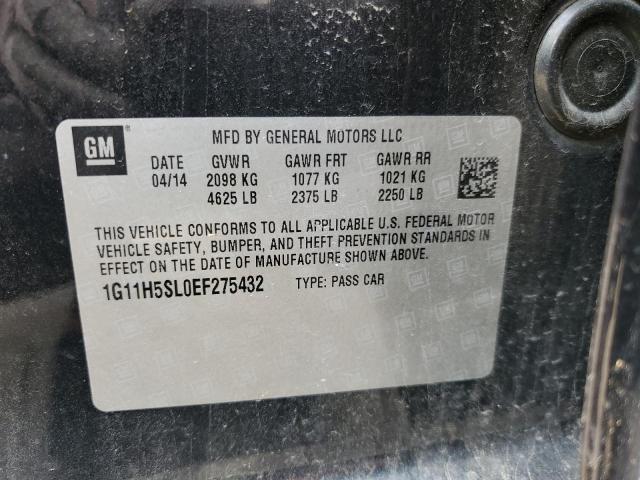 1G11H5SL0EF275432 - 2014 CHEVROLET MALIBU LTZ 黑色 照片 12