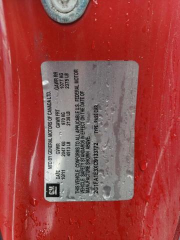 2G1FA1E3XC9133772 - 2012 CHEVROLET CAMARO LS 红色 照片 12