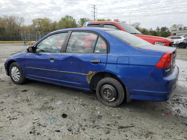 1HGES16324L013409 - 2004 HONDA CIVIC DX VP BLUE photo 2