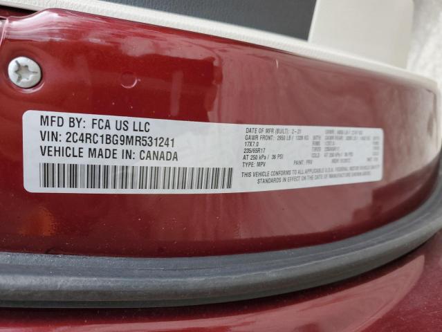 2C4RC1BG9MR531241 - 2021 CHRYSLER PACIFICA TOURING L BURGUNDY photo 14