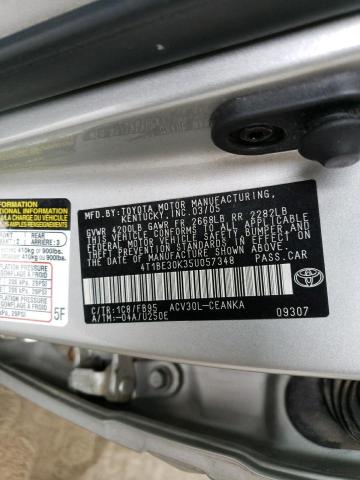 4T1BE30K35U057348 - 2005 TOYOTA CAMRY LE GRAY photo 12