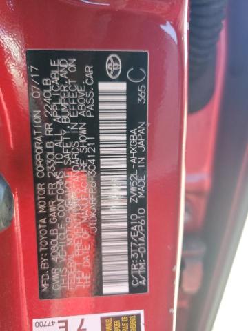 JTDKARFP6H3041211 - 2017 TOYOTA PRIUS PRIM 红色 照片 13