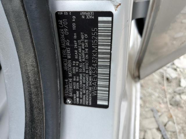 WBAEV53432KM15255 - 2002 BMW 330 I SILVER photo 13