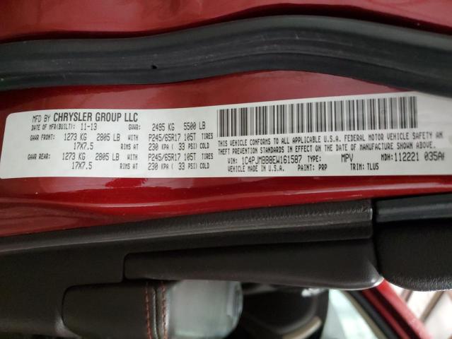 1C4PJMBB8EW161587 - 2014 JEEP CHEROKEE TRAILHAWK 勃艮第红 照片 12