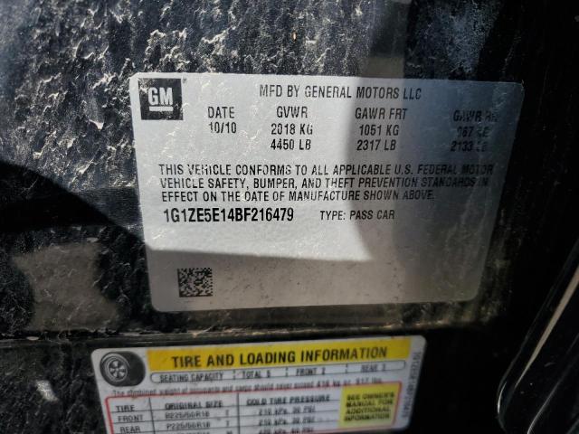 1G1ZE5E14BF216479 - 2011 CHEVROLET MALIBU LTZ შავი ფოტო 12