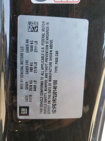 1G1FG1R72J0146180 - 2018 CHEVROLET CAMARO SS BLACK photo 12