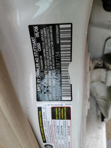 WDDGF81X28F187134 - 2008 MERCEDES-BENZ C 300 4MATIC WHITE photo 12