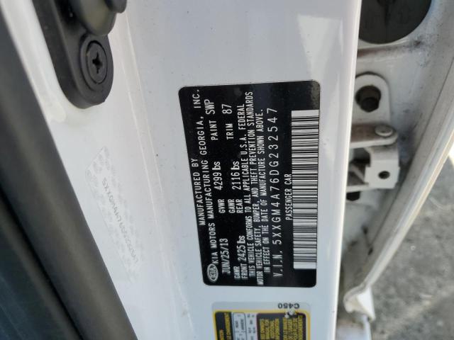 5XXGM4A76DG232547 - 2013 KIA OPTIMA LX WHITE photo 12