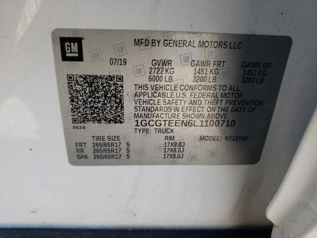 1GCGTEEN6L1100710 - 2020 CHEVROLET COLORADO ZR2 WHITE photo 13