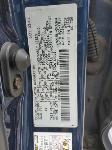 JTEBT14R448015196 - 2004 TOYOTA 4RUNNER SR5 BLUE photo 13