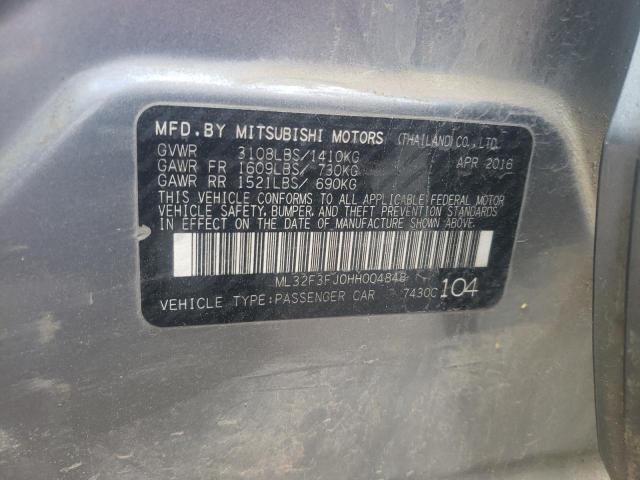 ML32F3FJ0HH004848 - 2017 MITSUBISHI MIRAGE G4 ES GRAY photo 12