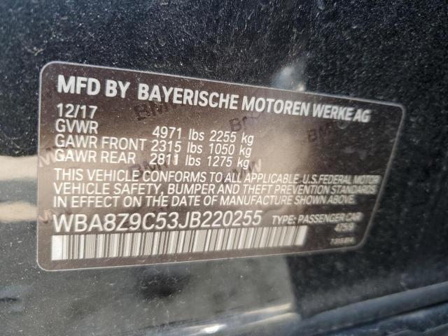 WBA8Z9C53JB220255 - 2018 BMW 330 XIGT BLACK photo 12
