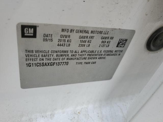 1G11C5SAXGF137770 - 2016 CHEVROLET MALIBU LIM LT 白色 照片 12