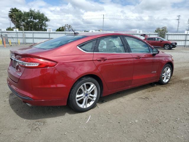 3FA6P0LU1JR235597 - 2018 FORD FUSION SE HYBRID RED photo 3