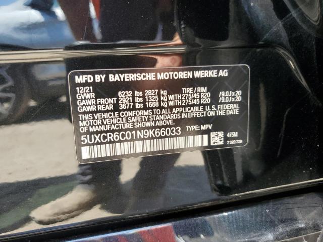 5UXCR6C01N9K66033 - 2022 BMW X5 XDRIVE40I BLACK photo 13