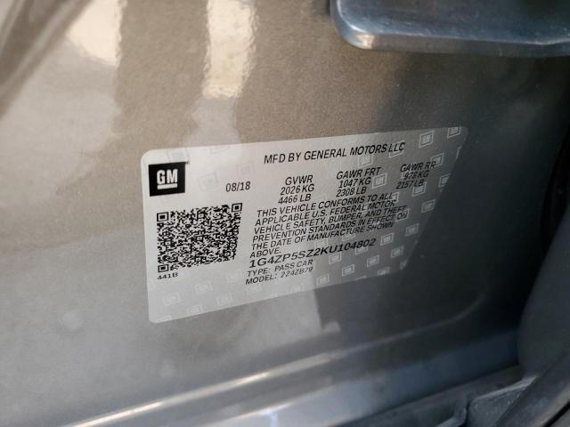 1G4ZP5SZ2KU104802 - 2019 BUICK LACROSSE ESSENCE 灰色 照片 12