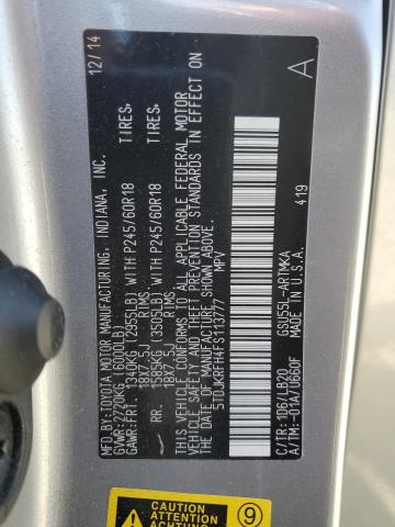 5TDJKRFH4FS113777 - 2015 TOYOTA HIGHLANDER XLE Gümüş foto 13