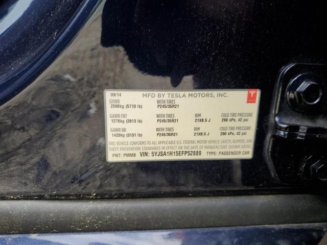 5YJSA1H15EFP52889 - 2014 TESLA MODEL S Azul foto 12