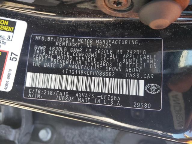 4T1G11BK0PU086683 - 2023 TOYOTA CAMRY SE NIGHT SHADE BLACK photo 12