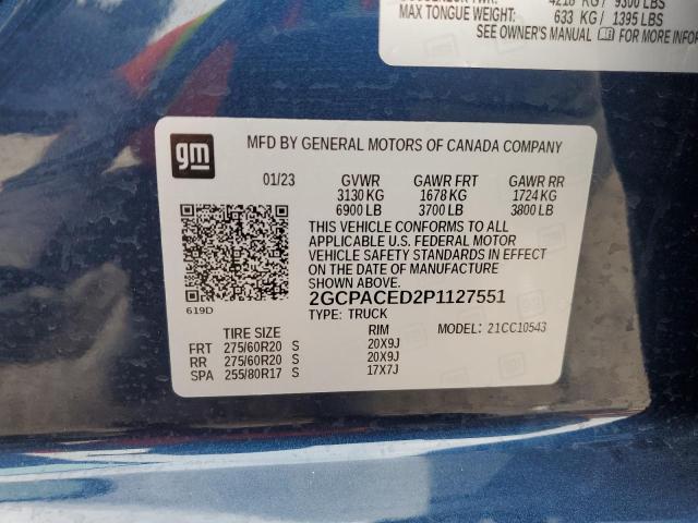 2GCPACED2P1127551 - 2023 CHEVROLET SILVERADO C1500 LT BLUE photo 12