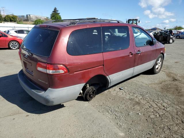 4T3ZF13C91U380390 - 2001 TOYOTA SIENNA LE MAROON photo 3