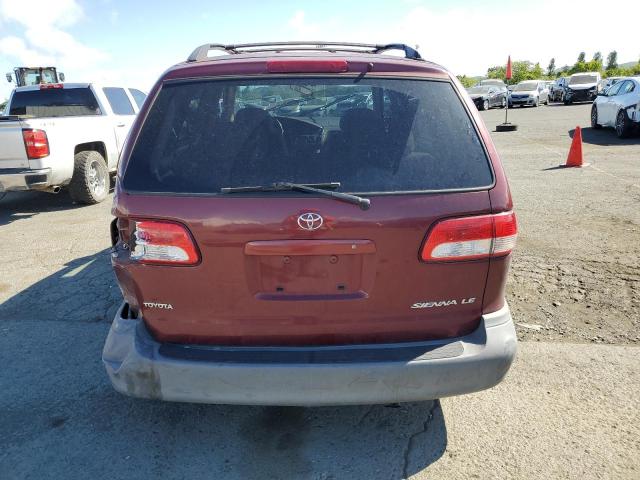 4T3ZF13C91U380390 - 2001 TOYOTA SIENNA LE MAROON photo 6