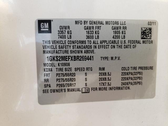 1GKS2MEFXBR269441 - 2011 GMC YUKON XL DENALI CREAM photo 13