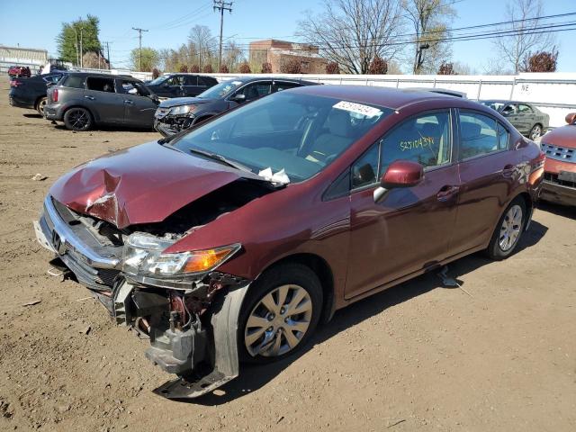 2HGFB2F53CH578260 - 2012 HONDA CIVIC LX BURGUNDY photo 1