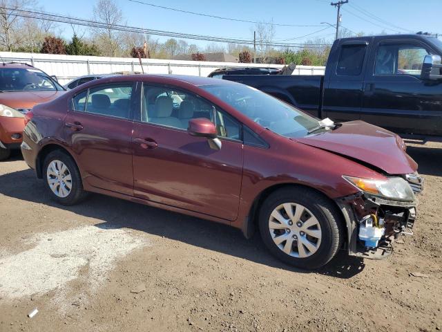 2HGFB2F53CH578260 - 2012 HONDA CIVIC LX BURGUNDY photo 4