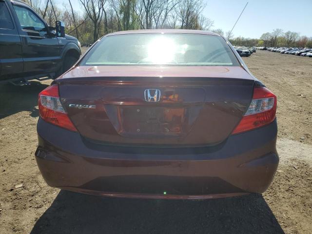 2HGFB2F53CH578260 - 2012 HONDA CIVIC LX BURGUNDY photo 6