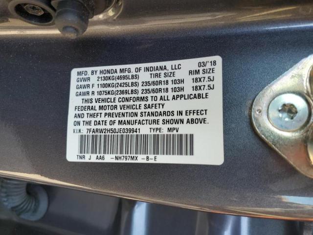 7FARW2H50JE039941 - 2018 HONDA CR-V EX GRAY photo 13