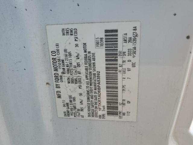 1FTKR1AD6BPA53592 - 2011 FORD RANGER WHITE photo 12