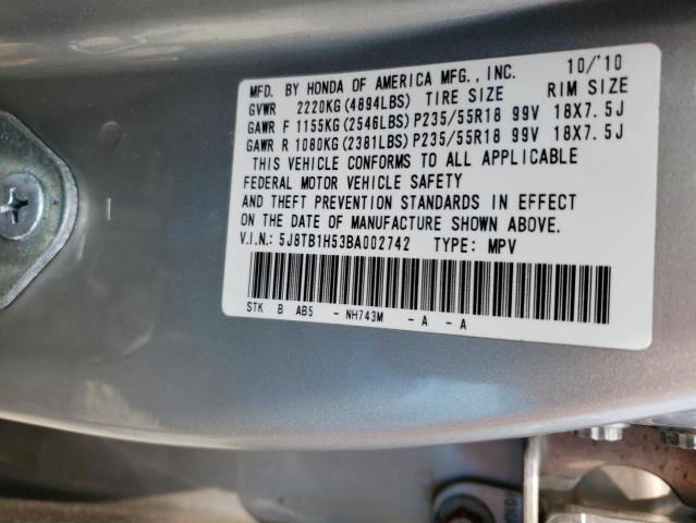 5J8TB1H53BA002742 - 2011 ACURA RDX TECHNOLOGY SILVER photo 13