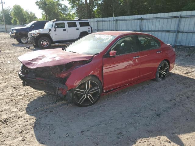 1HGCR2F57HA227355 - 2017 HONDA ACCORD SPORT RED photo 1