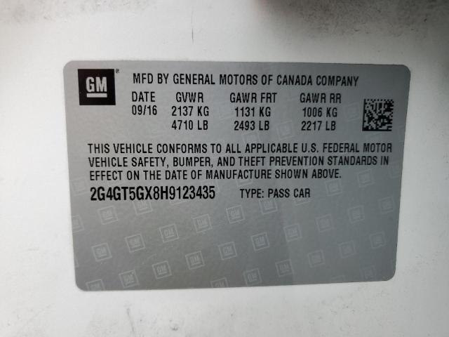 2G4GT5GX8H9123435 - 2017 BUICK REGAL GS Ақ фото 12