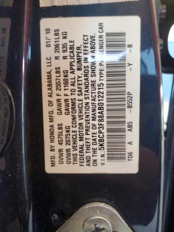 5KBCP3F88AB012215 - 2010 HONDA ACCORD EXL BLUE photo 13