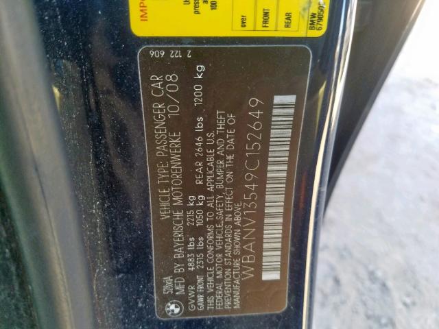 WBANV13549C152649 - 2009 BMW 528 XI  photo 10