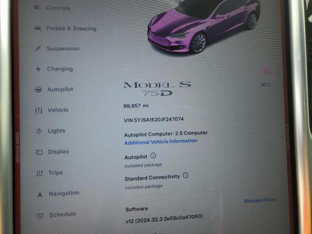 5YJSA1E20JF247074 - 2018 TESLA MODEL S SILVER photo 9