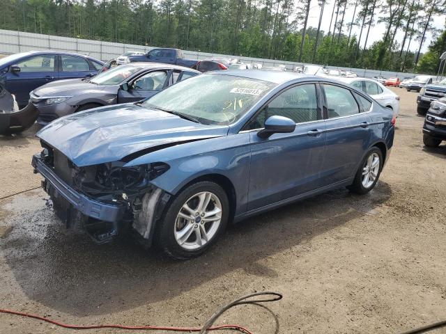 3FA6P0HD2JR239344 - 2018 FORD FUSION SE BLUE photo 1