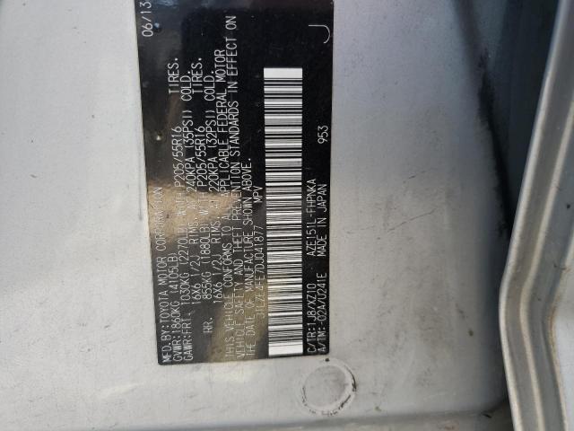 JTLZE4FE7DJ041877 - 2013 TOYOTA SCION XB SILVER photo 12