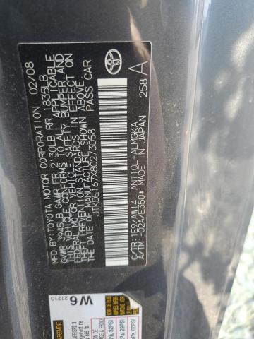 JTKDE167X80273058 - 2008 TOYOTA SCION TC 灰色 照片 12