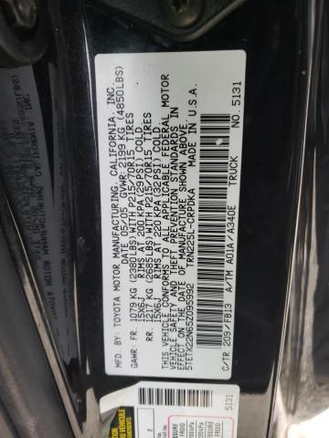 5TETX22N65Z095992 - 2005 TOYOTA TACOMA ACCESS CAB შავი ფოტო 12