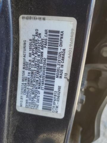 2T1KR32E83C023562 - 2003 TOYOTA COROLLA MA XR BLUE photo 12