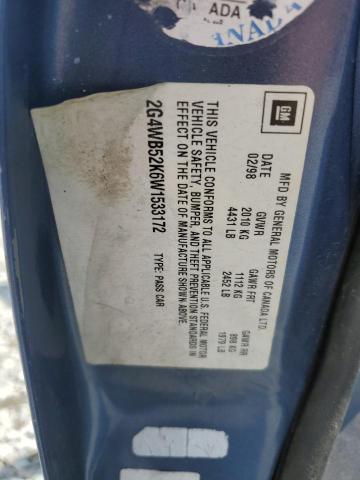 2G4WB52K6W1533172 - 1998 BUICK REGAL LS 蓝色 照片 12