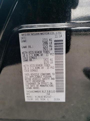 5N1AR2MM6FC623810 - 2015 NISSAN PATHFINDER S 黑色 照片 13