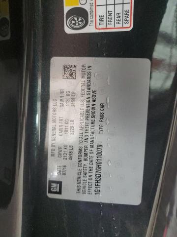 1G1FH3D76H0110079 - 2017 CHEVROLET CAMARO SS CHARCOAL photo 12