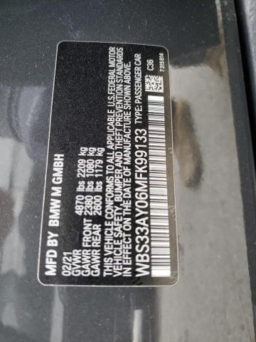 WBS33AY06MFK99133 - 2021 BMW M3 COMPETITION ნაცრისფერი ფოტო 12