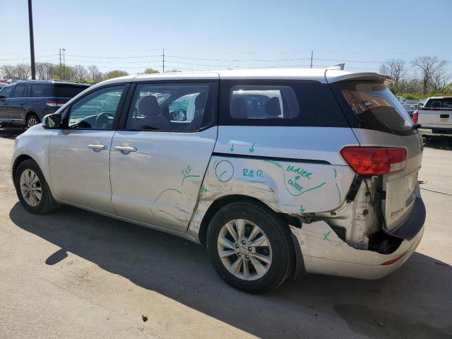 KNDMA5C16H6258449 - 2017 KIA SEDONA L SILVER photo 2