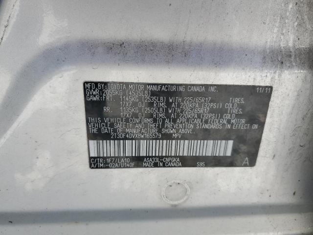 2T3DF4DVXBW165579 - 2011 TOYOTA RAV4 LIMITED SILVER photo 14