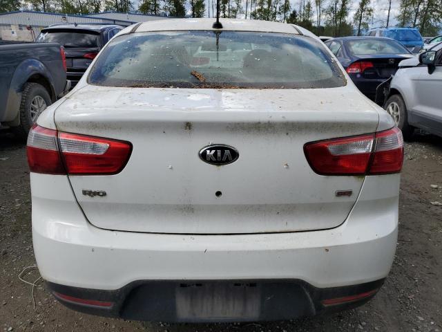 KNADM4A31E6357338 - 2014 KIA RIO LX WHITE photo 6